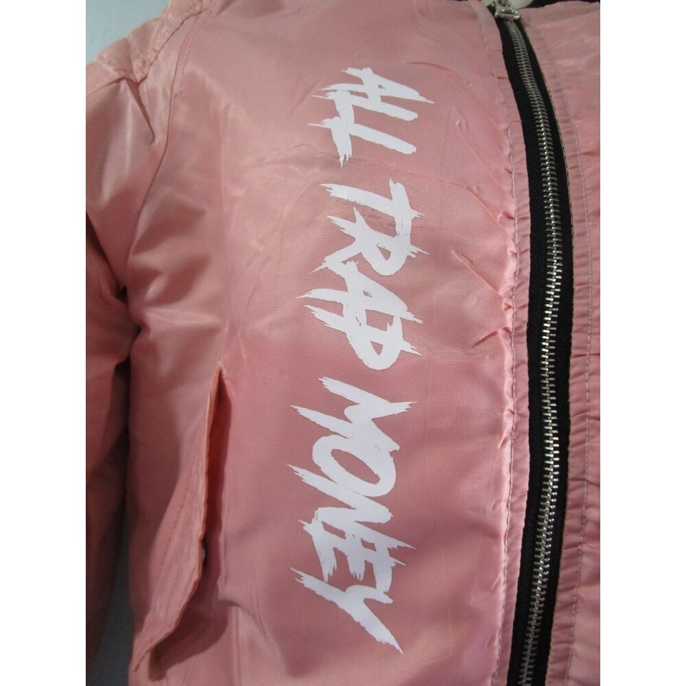 South Pole All Trap Money ATM Pink Black Vintage Bomber Jacket S/M Vintage GUC - Picture 4 of 16